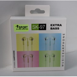 STEREO SK-97 EXTRA BASS EARPHONE ROSA